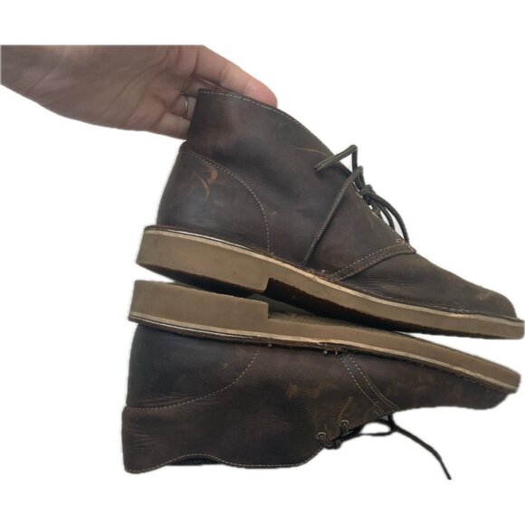 Clarks Men’s Bushacre Chukka Boots Brown Leather Lace Up Sz 9 - Picture 7 of 9